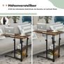 Laptop Table with Storage Side Table C-Shape with Wheels, Adjustable Table Top Image 4