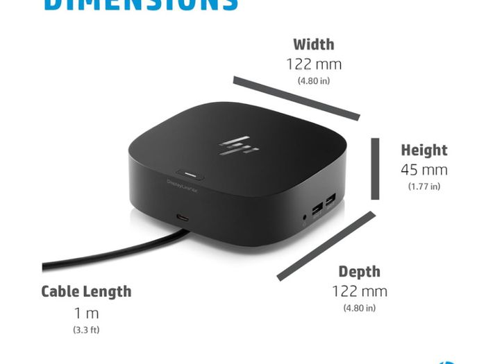 HP USB-C 120W Dock G5 | Expand Ports | Connect Up to Three Displays | Space-Saving Design | Universal compatibility
