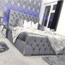 Ottoman Upholstered Bed, Double Bed with Hydraulic Lifting Bar, Height Adjustable Padded Headboard, Metal Slatted Frame, Youth Bed, Adult Bed Image 3