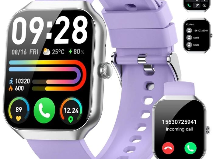 Motast P99 Unisex Smartwatch for iOS Android, 115+ Sports Modes Fitness Watch, 1.96 Inch HD Touchscreen Smart Watch with Phone Function, Heart Rate Monitor Sleep Monitor Pedometer