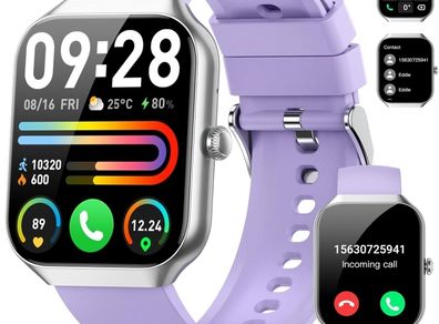 Motast P99 Unisex Smartwatch for iOS Android, 115+ Sports Modes Fitness Watch, 1.96 Inch HD Touchscreen Smart Watch with Phone Function, Heart Rate Monitor Sleep Monitor Pedometer