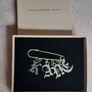Christopher Kane Silver Name Safety Pin Brooch with Box Image 4