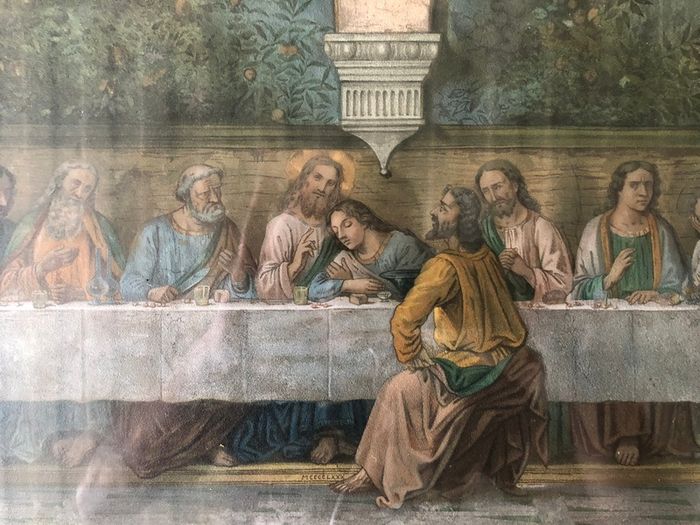 Antique The Last Supper (Ghirlandaio) Arundel Society Chromolithograph