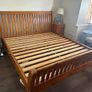 Super King Sized Bed and 2x bedside lockers (Oak) Image 2