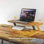 Computer Desk with Drawers Power Outlets 100x50cm Home Office Monitor Stand Gaming Table Reversible Storage Shelf Hook Small PC Workstation for Study Work Write Brown Image 7