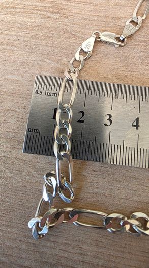 Solid Italian 925 Sterling Silver Figaro Chain 5.5mm wide & 52/54 cm long & 22g