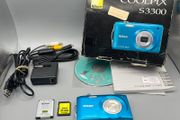 Nikon Coolpix S3300 16.0MP Compact Digital Camera Blue Tested Full Kit - Boxed