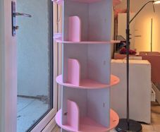 Kids 360 Rotating Bookshelf - Pink and White