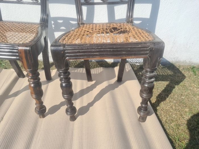 vintage ebony dining chairs