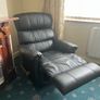Black leather lazy boy Image 3