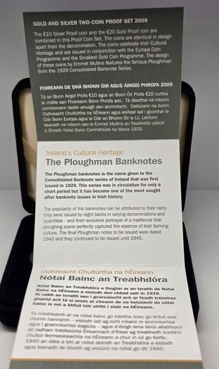 Ireland 2009 Gold and Silver Proof Ploughman Coin Set in Original Holder with COA