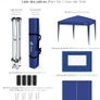 3x3m Pop Up Gazebo Tent with Side Walls 4 Weight Bags And Carry Case Blue Image 3