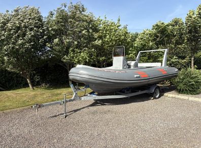 5.8m RIB boat and trailer