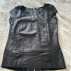 Allsaints Black 100% Leather Top UK 8
