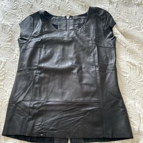 Allsaints Black 100% Leather Top UK 8