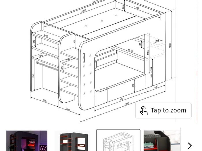 Gaming bed (small double and sofa bed)