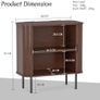 Buffet Storage Cabinet for Living Room, Kitchen Cupboard with Tambour Sliding Door, Storage Unit for Modern Home Dinning Room,Walnut Image 2