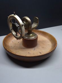 Antique English Table Nutcracker With Wooden Tray Base
