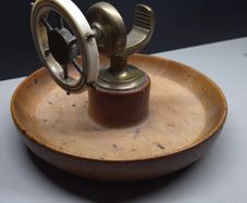 Antique English Table Nutcracker With Wooden Tray Base