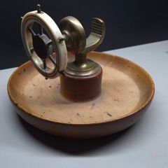 Antique English Table Nutcracker With Wooden Tray Base
