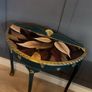 Green half moon console table Image 5