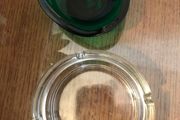 Whitefriars Green Glass Dish and Clear Glass Dish