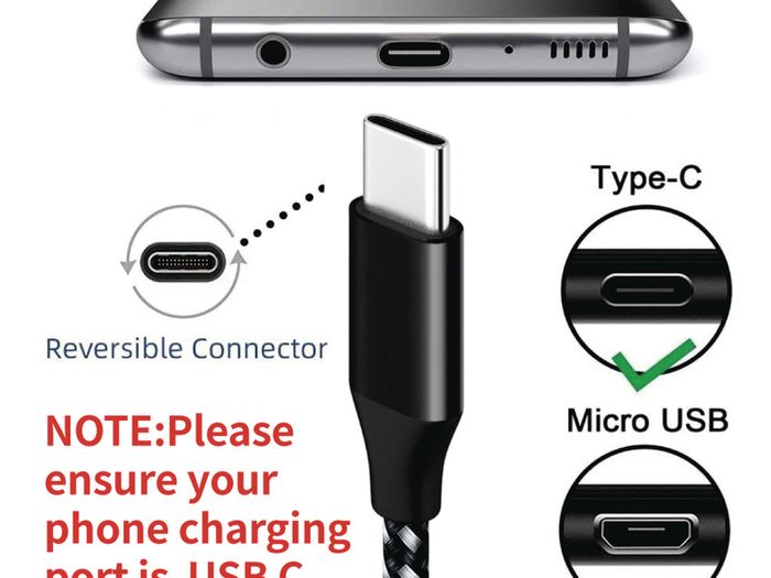 1M/2M/3M USB-C Lead For Samsung S9 S10+ S20+ Type C Charging Fast Charger Phone Cable Samsung