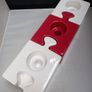 SALE!  Red / White Jigsaw Puzzle Candle Holders Image 2