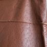 VINTAGE tan genuine leather A-Line skirt with leather tie belt Sz M (Fit 10--12UK) Image 6