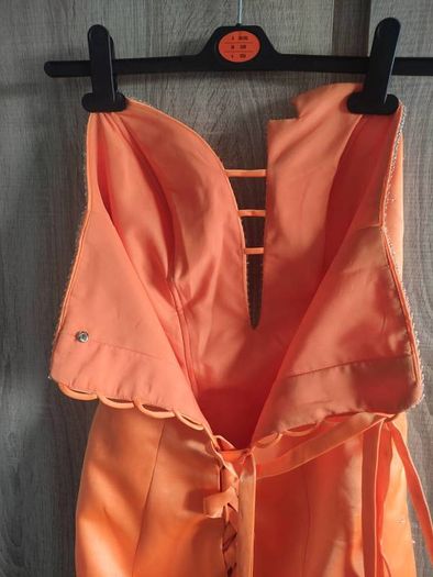 hand made spectacular orange dress size fits xs s worn once