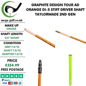 Graphite Design Tour AD Orange DI-5 Stiff Driver Shaft / Taylormade 2nd Gen