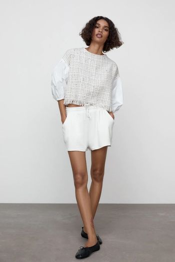 Zara Contrast Textured Top