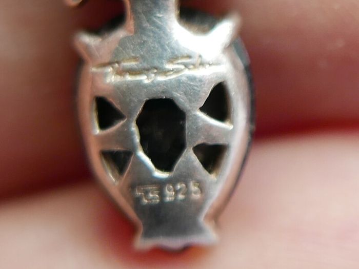 THOMAS SABO Sterling Silver Black Onyx Cross Charm Pendant