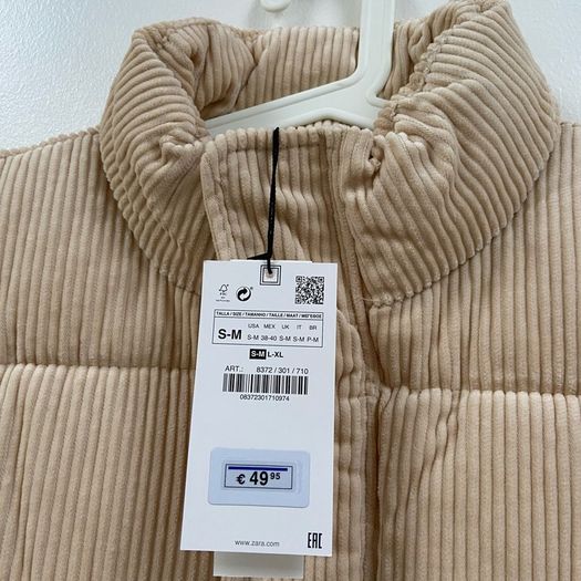 Zara Cream corduroy gilet
