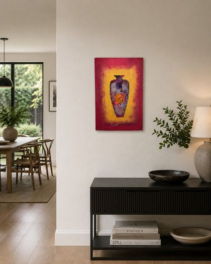 Derek Menary, Original Mixed Media Painting. Vessel Series (1991)