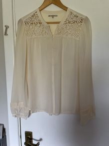 Cream silk long sleeve blouse GERARD DAREL Size 44