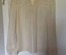 Cream silk long sleeve blouse GERARD DAREL Size 44