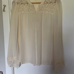 Cream silk long sleeve blouse GERARD DAREL Size 44
