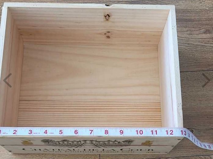 FRENCH Wooden Box Crate Storage unit (6 bottle size) Traditional.