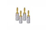 4Pcs 4mm Banana Plug 24K Gold Plated Pure Monster Copper Speaker Adapter Screw Plugs Audio Connectors