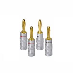 4Pcs 4mm Banana Plug 24K Gold Plated Pure Monster Copper Speaker Adapter Screw Plugs Audio Connectors