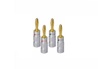 4Pcs 4mm Banana Plug 24K Gold Plated Pure Monster Copper Speaker Adapter Screw Plugs Audio Connectors