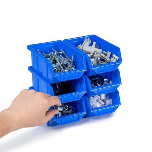 100x Stackable Plastic Part Bins / Storage Boxes