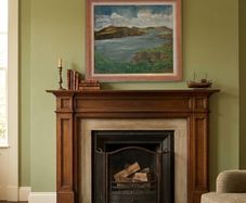 Original 1976 D Delahunt oil on Canvas Painting title "Entrance to Dingle Harbour"