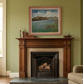 Original 1976 D Delahunt oil on Canvas Painting title "Entrance to Dingle Harbour"