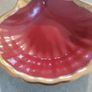 TRINKET  OR SOAP DISH This shell dish is shaped like a shell and handmade. It is made of high fired Burgundy clay in France and it has a long tradition in this manufacture. The clay is covered with a very hard glaze and this makes it resistant to scratche Image 3