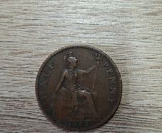 Great Britain UK 1932 Half Penny George V Coin - free standard postage