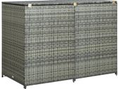 Double Wheelie Bin Shed Poly Rattan Anthracite 148x77x111 cm