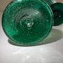 Vintage 1960s Emerald Green Controlled Bubble Glass - Cordial Glasses (Set of 3) Image 2