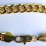 Men's  Bracelet 18K Yellow Gold Plated Flat Cuban Link Chain Bracelet length 8" Image 4